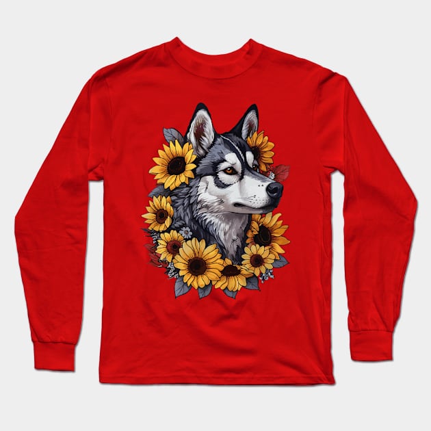 Husky Long Sleeve T-Shirt by VelvetRoom